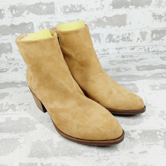 NEW BP Wallis Western Beige Sand Leather Ankle Bootie A951 - Picture 4 of 13